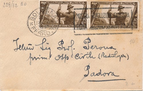Italia 1932 busta - italia, targhetta