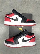 Scarpe Nike Air Jordan 1 punta bassa nere rosse bianche 553558-161 GS NUOVE