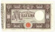 1000 LIRE BARBETTI GRANDE M MATRICE LATERALE TESTINA DECRETO 25/03/1912 BB/BB+