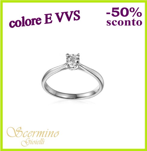 Anello solitario oro bianco - oro,