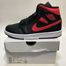 Jordan 1 Mid Nero Sirena Rosso Donna Taglia 7 = 5,5Y Youth (38€) Nuovo BQ6472-004