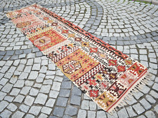 Favoloso tappeto turco antico oggetto da collezione frammento anatolico kilim tappeto da parete