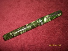  PENNA STILOGRAFICA ANTICA PALLADIO CELLULOIDE MARMORIZZATA VERDE MADE IN ITALY