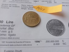 Moneta da  200 lire DEL 1996
