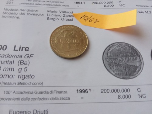 Moneta 200 lire del - moneta, 1996
