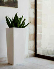 Vaso QUADRATO LISCIO MODERNO ALTO h39/53/66/89/105/132cm con ripiano in RESINA 