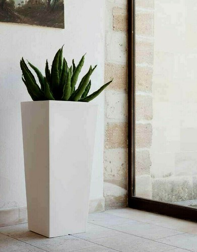 Vaso quadrato liscio moderno - vaso,