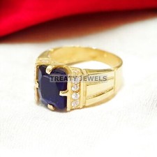 Anello uomo zaffiro blu taglio