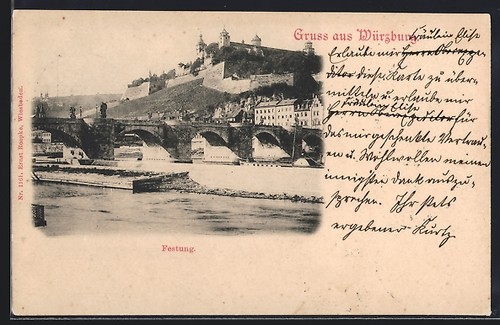 Cartolina würzburg lotto - würzburg,, con