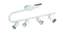 Lampadario da soffitto barra 4 faretti luci fari 50W acciaio bianco Massive Ozzy