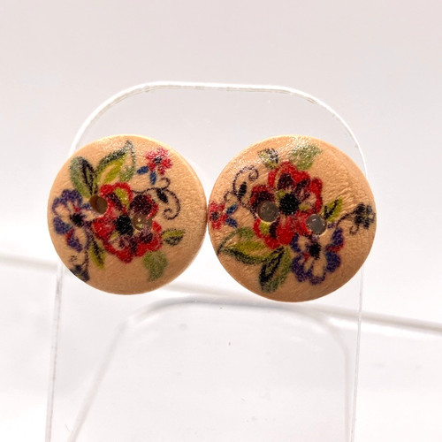 Orecchini bottone floreale 5 - orecchini, 1,5