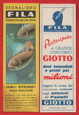 SEGNALIBRO FILA SERIE ANIMALI INTERESSANTI PESCE PESCATORE RETRO GIOTTO BLU