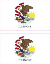 2x sticker Adesivo Adesivi decal Vinyl auto moto bandiera americana usa illinois