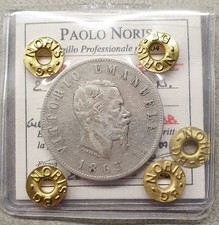 MONETA REGNO D'ITALIA 2 LIRE STEMMA 1863 - N- V.E II ARGENTO PERIZIATA qBB