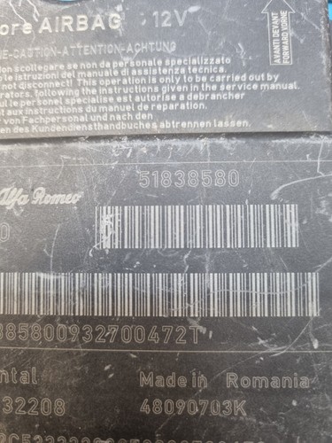 Centralina airbag 51838580 - airbag, no