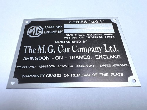 Plaque constructeur - mg,