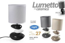 LAMPADA LUMETTO ABAT JOUR DA TAVOLO COMODINO CLASSICO MODERNO SASSI PIETRE 27*13
