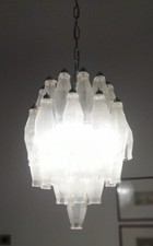 VENINI ORIGINAL CHANDELIER ICE POLIEDRI STYLIZED GLASSES 1950