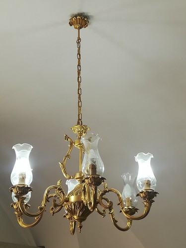 Lampadario ottone dorato con - dorato,
