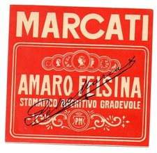 AMARO FELSINA ETICHETTA DISTILLERIA MARCATI TREVISO FABBRICA LIQUORI