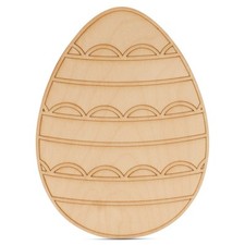 Ritagli di Uovo di Pasqua in Legno Smerlato, Spessore 5"-14", 1/8" Confezione da 5 |Picchi di Legno
