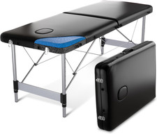 LETTINO MASSAGGIO PROFESSIONALE 2 ZONE in ALLUMINIO PORTATILE E RICHIUDIBILE IDE