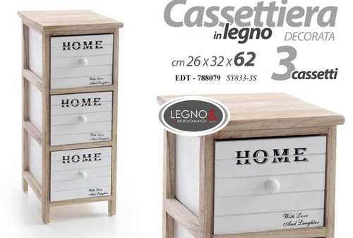 Cassettiera cassetti bianchi - cassettiera, 3