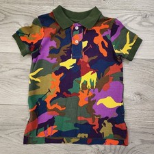 Polo Ralph Lauren bambino ragazzo verde multi mimetica manica corta polo taglia 2T