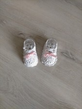 Scarpine neonato fatte a mano, 100% Cotone, uncinetto ,  0-3 mesi 