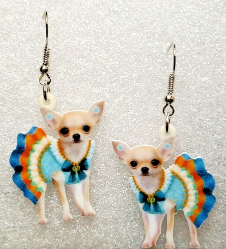 Orecchini chihuahua abito blu - abito,