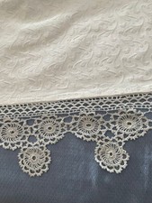 COPRILETTO/COPERTA BIANCA PIQUET MATRIMONIALE COTONE BORDO UNCINETTO