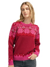 Maglione donna M Dale of Norway Vilja girocollo 100% lana (rosso/rosa/lampone)
