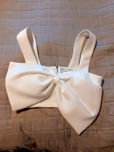 Ladies stylish cream bow - stylish, top