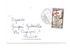 Francobollo ITALIA-GIOCHI GINNICI valore isolato su busta (annullo di favore??)