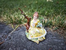 Capodimonte Porcelain Figurine by Cappé, Baroque Lady, Italy 1950s, 11cm