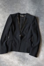 Giacca blazer vintage A/I 2007 Alexander McQueen "Streghe" pelle verniciata colletto
