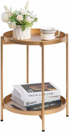 Tavolino rotondo piccolo oro - tavolino,