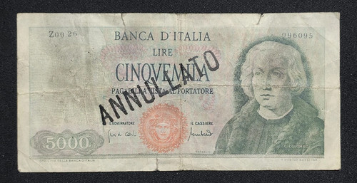 5000 lire colombo tipo - 5000, 1°
