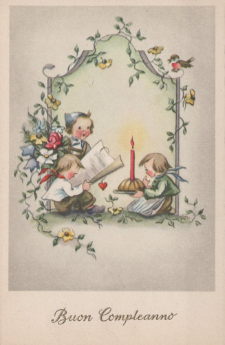 Cartolina augurale buon - cartolina,