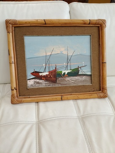 Quadro dipinto con barche - quadro,
