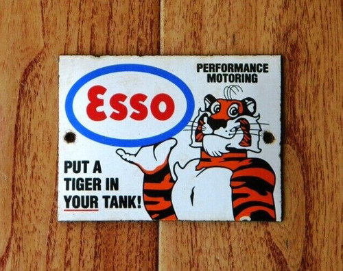 Vintage esso porcelain sign - vintage,