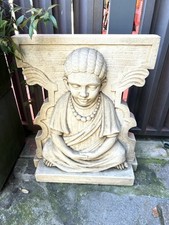 Coppia di basi per tavolo Buddha in pietra cemento.