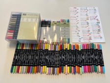 Lotto di 108 pennarelli da scrivere Stampin Up con custodia alcuni rari - leggi bene!