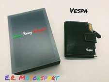Portafoglio in pelle Nero con logo VESPA cm 12x10 SCATOLA REGALO