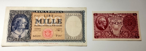 Banconote rare cinque lire - cinque,
