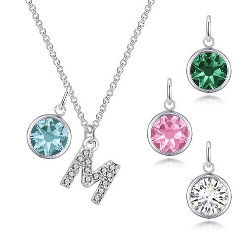 Collana pave iniziale con - iniziale,