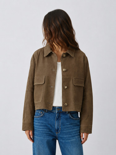 Giacca utility scamosciata