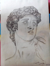 disegno a matita, foglio A3, in buone condizioni sfumatura a matita e carboncino