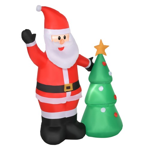 Homcom babbo natale - babbo, gonfiabile