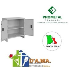 Armadio armadietto tutto piani in metallo verniciato grigio cm 80x40x80